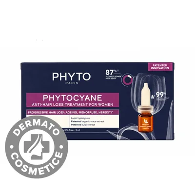 Tratament caderea progresiva a parului pentru femei  Phytocyane, 12 fiole x 5ml, Phyto