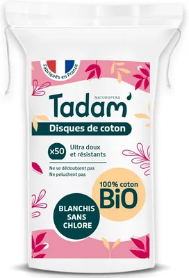Dischete din bumbac BIO demachiante ovale, 50 bucati, Tadam