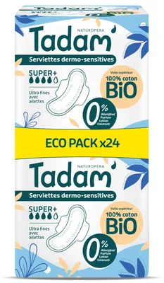 Absorbante BIO hipoalergenice Ultra Super+, 12 bucati, Tadam