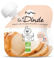 Piure cu carne de curcan 4-6 luni Bio, 60g, Popote