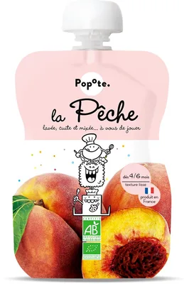 Piure cu piersici 4-6 luni Bio, 120g, Popote