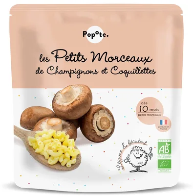 Mancare cu ciuperci si paste 10 luni+ Bio, 190g, Popote