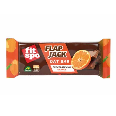 Baton de ovaz chocolate chip orange Flapjack, 90g, FitSpo