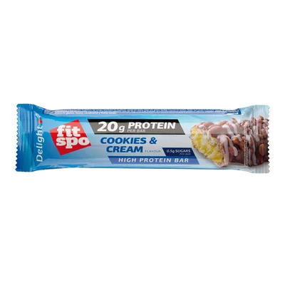 Baton proteic cu biscuiti si frisca Delight, 60g, FitSpo