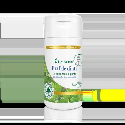 Praf de dinti cu argila, zerolit si plante GennaDent, 75g, VivaNatura