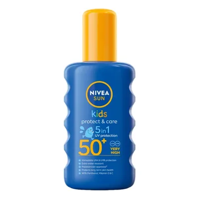 Spray cu protectie solara pentru copii colorat care dispare la aplicare SPF50+ Protect & Care, 200ml, Nivea