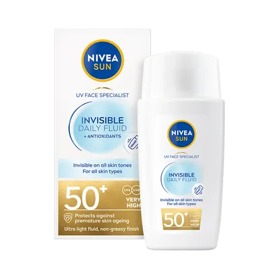 Fluid pentru fata cu protectie solara SPF 50 Invisible Daily Fluid, 40ml, Nivea