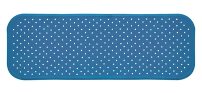 Covoras antiderapant din cauciuc natural pentru cada cu ventuze Albastru, 96x34 cm, Sanger