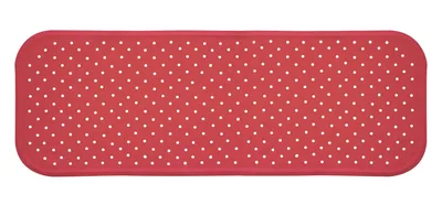 Covoras antiderapant din cauciuc natural pentru cada cu ventuze pentru fixare Rosu, 96x34 cm, Sanger
