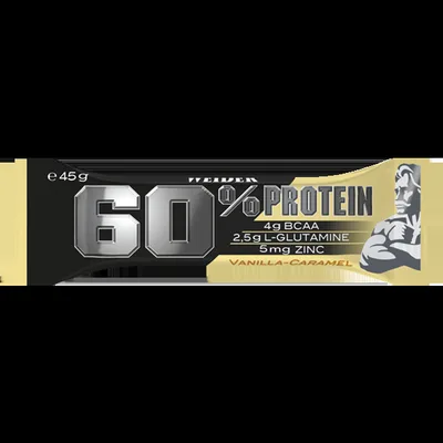 Baton proteic cu aroma de Vanilla-Caramel 60% Protein Bar, 45g, Weider