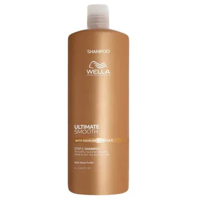 Sampon hidratant pentru par uscat si lipsit de stralucire cu Squalane & Omega 9 Ultimate Smooth, 100ml, Wella Professionals