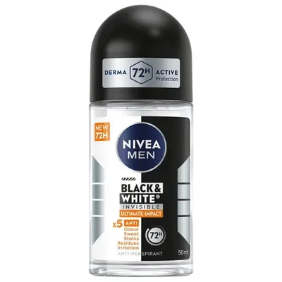 Deodorant roll-on pentru barbati Black & White Ultimate, 50ml, Nivea