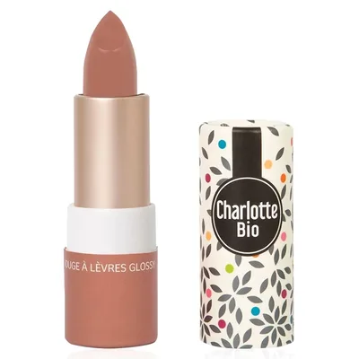 Ruj stralucitor cu unt de shea, ulei de ricin si ceara Bio Nude Moka, 3.5g, Charlotte Bio