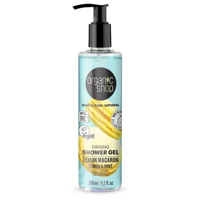 Gel de dus Lemon Macaron, 280ml, Organic Shop