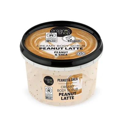 Scrub de corp Peanut Latte Creamy, 250ml, Organic Shop