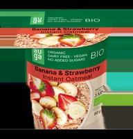 Porridge instant din ovaz integral banane si capsuni, 60g, Auga