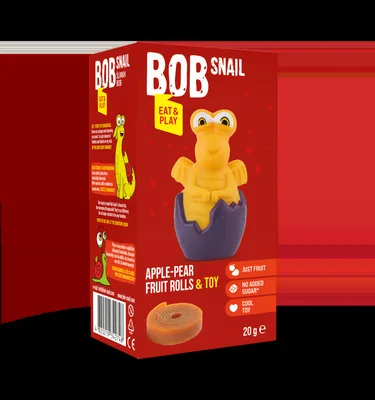 Rulou din fructe cu jucarie, 20g, Bob Snail