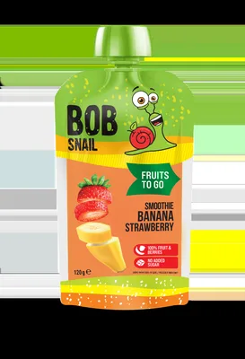 Smoothie cu banana si capsuni, 120g, Bob Snail