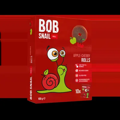 Rulou din mere si cirese, 30g, Bob Snail