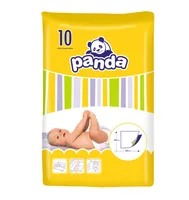 Cearsaf absorbant Panda 60 x 60cm, 10 bucati, Bella Baby