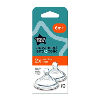 Tetina cu flux rapid 6 luni+ Avanced, 2 bucati, Tommee Tippee