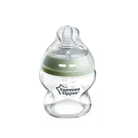 Biberon din sticla cu tetina din silicon si autosterilizare pentru 0 luni+ Natural Start, 150ml, Tommee Tippee