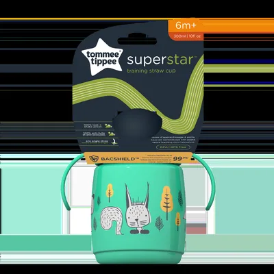 Cana cu pai si protectie Bacshield™ pentru +6 luni Verde, 300ml, Tommee Tippee