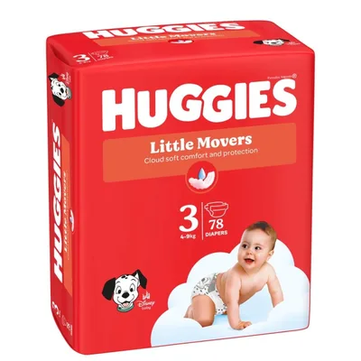 Scutece Little Movers Marimea 5 pentru 11 - 25kg, 58 bucati, Huggies