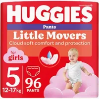 Scutece chilotel Little Movers Pants Mega Marimea 5 pentru fete, 12-17 kg, 96 bucati, Huggies
