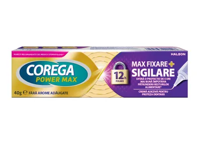 Crema adeziva pentru fixare si sigilare Power Max Corega, 40g, Haleon