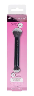 Pensula dubla pentru Pudra & Buff Nr. 6, 1 bucata, Brushworks