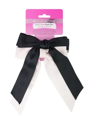 Set 2 funde de par din satin alb si negru, 1 bucata, Brushworks