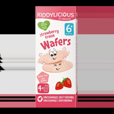 Napolitane din orez cu capsuni +6 luni, 16g, Kiddylicious
