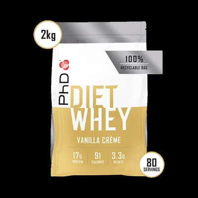 Pudra proteica cu aroma de vanilie Diet Whey, 2kg, PhD