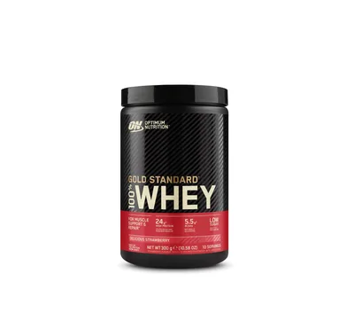 Pudra proteica 100% Whey Gold Standard Capsuni, 450g, Optimum Nutrition