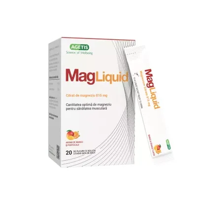 MagLiquid citrat de magneziu 815mg, 20 plicuri, Agetis