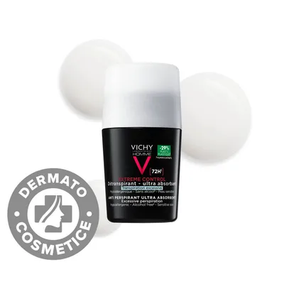Deodorant roll-on pentru barbati control extrem 72h Homme, 50ml, Vichy