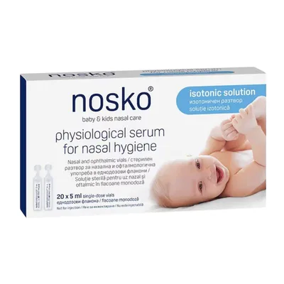 Ser fiziologic izotonic pentru igiena nazala, 20 x 5ml, Nosko Baby