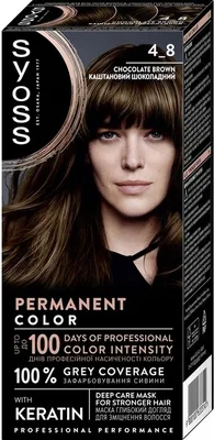 Vopsea de par permanenta Color Baseline 4-8 Saten Ciocolatiu, 115ml, Syoss