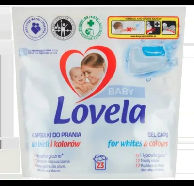 Detergent capsule pentru rufe albe si colorate, 23 capsule, Lovela Baby
