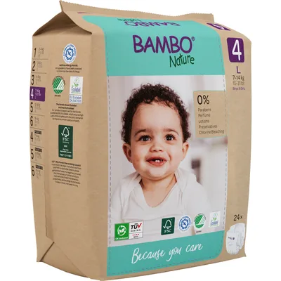 Scutece Eco Paper Bag Marimea Nr. 5 pentru 12-18 kg, 132 bucati, Bambo Nature