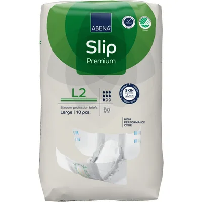 Scutece pentru adulti Premium Slip L2 100-150cm cu absorbtie 3100ml, 10 bucati, Abena