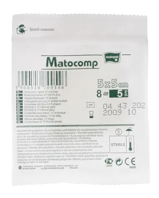 Comprese sterile tifon blister 8 straturi 17 fire 5x5cm, 3 bucati, Matopat