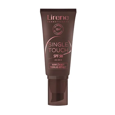 Fond de ten hidratant cu SPF50 02 Natural Single Touch, 30ml, Lirene
