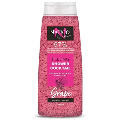 Gel de dus exfoliant cu extract de strugure Cocktail, 300ml, Natigo By Nature