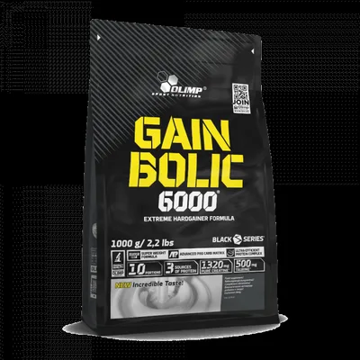 Gainer pudra proteica proteine din zer Gain Bolic 6000 Vanilie, 1kg, Olimp Sport Nutrition