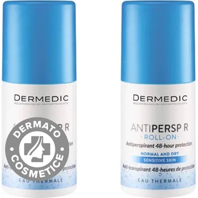 Pachet Antiperspirant pentru piele normala si uscata 48H, 2 x 60ml, Dermedic