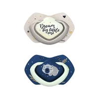 Suzeta simetrica fosforescenta din silicon 22/659 Blu Sleepy Koala 6-18 luni, 2 bucati, Canpol babies