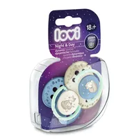 Set suzete din silicon pentru +18 luni Dynamic Night&Day 22/916BOY, 2 bucati, LOVI
