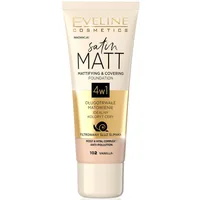 Fond de ten Satin Matt Mattifying & Covering 102 Vanilla, 30ml, Eveline Cosmetics